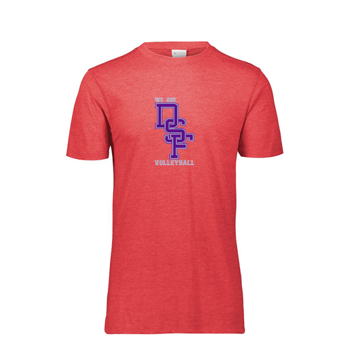 [FTSCUBRD-YS-LOGO3] Decker Youth Tri-Blend T-Shirt - Short Sleeve (Youth S, Red, Logo 3)