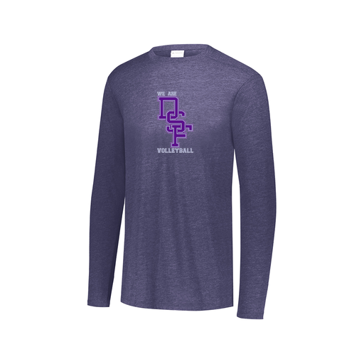 [FTLCUBNV-AXS-LOGO3] Decker Men's Tri-Blend T-Shirt - Long Sleeve (Adult XS, Navy, Logo 3)