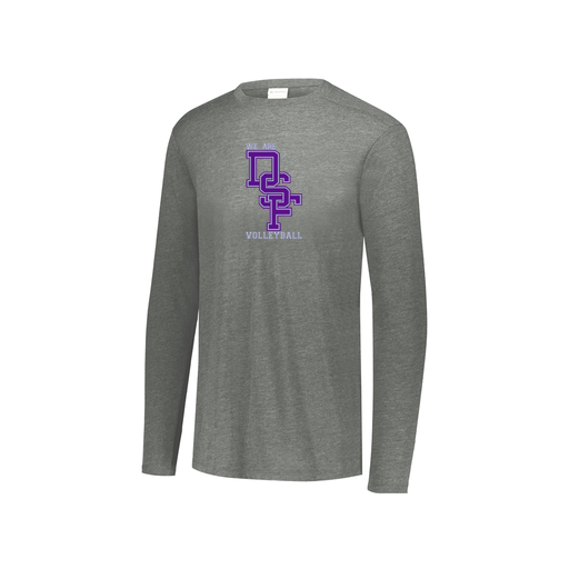 [FTLCUBGY-YS-LOGO3] Decker Youth Tri-Blend T-Shirt - Long Sleeve (Youth S, Gray, Logo 3)