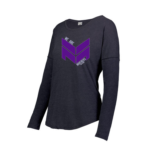 [FTLCUBNV-FAXS-LOGO2] Decker Women's Tri-Blend T-Shirt - Long Sleeve (Female Adult XS, Navy, Logo 2)