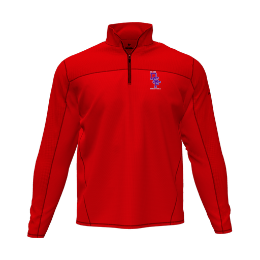 [CUS-DFW-QTRZ-PER-LSL-RED-AS-LOGO3] Quarter Zip Pullover (Adult S, Red, Logo 3)