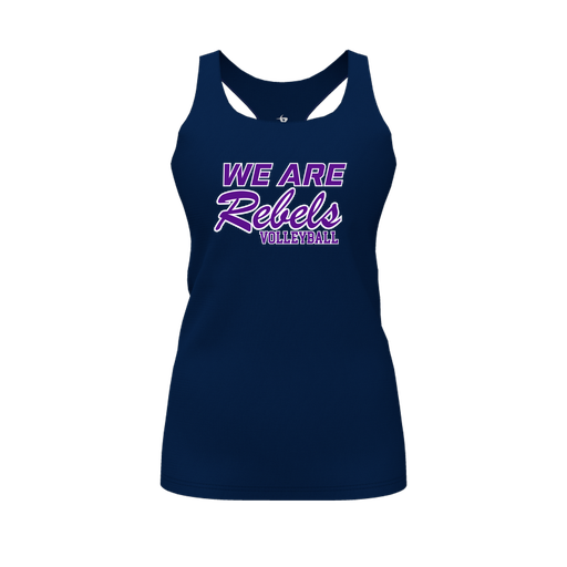 [CUS-DFW-RCBK-PER-NVY-FYS-LOGO1] Racerback Tank Top (Female Youth S, Navy, Logo 1)