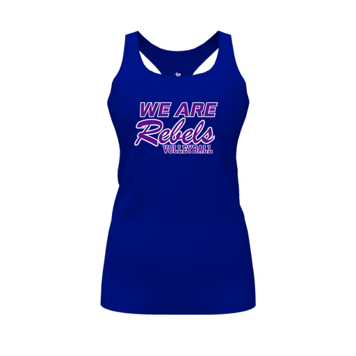 [CUS-DFW-RCBK-PER-RYL-FYS-LOGO1] Racerback Tank Top (Female Youth S, Royal, Logo 1)