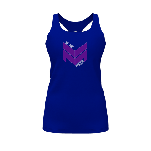 [CUS-DFW-RCBK-PER-RYL-FYS-LOGO2] Racerback Tank Top (Female Youth S, Royal, Logo 2)