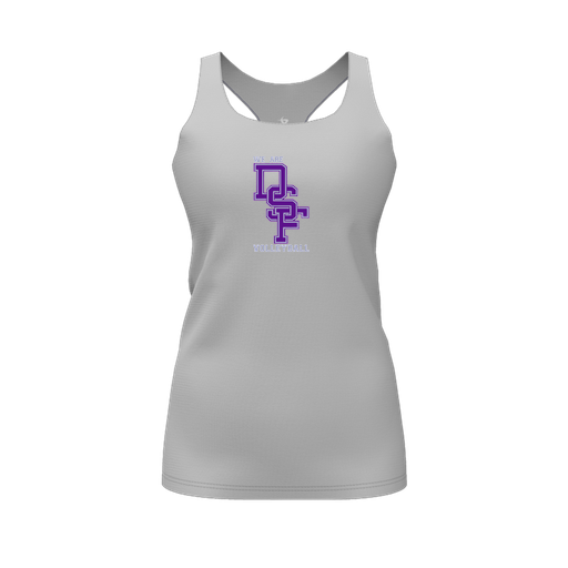 [CUS-DFW-RCBK-PER-GRY-FYS-LOGO3] Racerback Tank Top (Female Youth S, Gray, Logo 3)