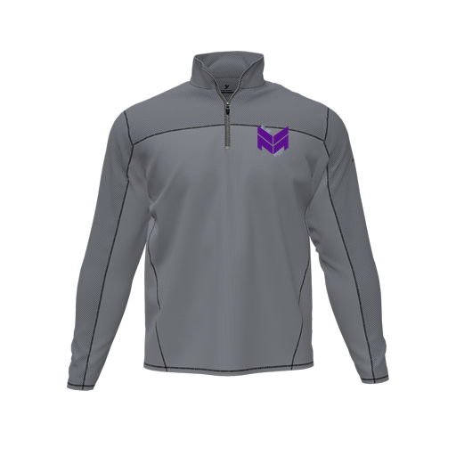 [CUS-DFW-QTRZ-PER-LSL-GRY-AS-LOGO2] Quarter Zip Pullover (Adult S, Gray, Logo 2)