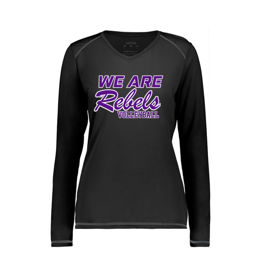 [6847.080.XS-LOGO1] Women's SoftTouch Long Sleeve (Female Adult XS, Black, Logo 1)