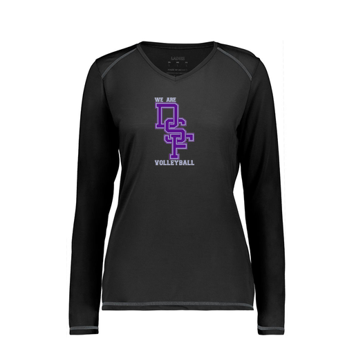 [6847.080.XS-LOGO3] Women's SoftTouch Long Sleeve (Female Adult XS, Black, Logo 3)