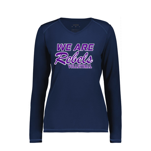 [6847.065.XS-LOGO1] Women's SoftTouch Long Sleeve (Female Adult XS, Navy, Logo 1)