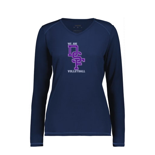 [6847.065.XS-LOGO3] Women's SoftTouch Long Sleeve (Female Adult XS, Navy, Logo 3)