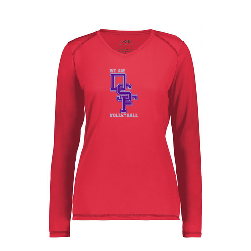 [6847.083.XS-LOGO3] Women's SoftTouch Long Sleeve (Female Adult XS, Red, Logo 3)
