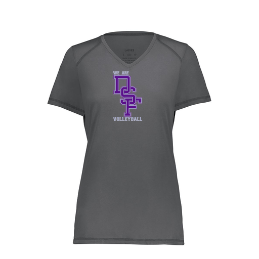 [6844.98D.XS-LOGO3] Women's SoftTouch Short Sleeve (Female Adult XS, Gray, Logo 3)