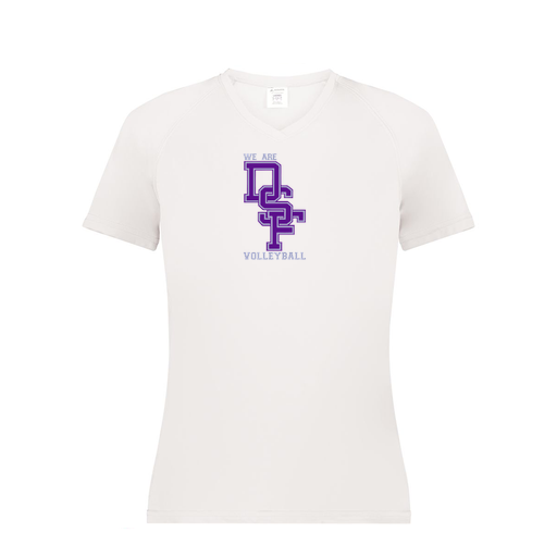 [2792.005.XS-LOGO3] Ladies Smooth Sport V-Neck T-Shirt (Female Adult XS, White, Logo 3)