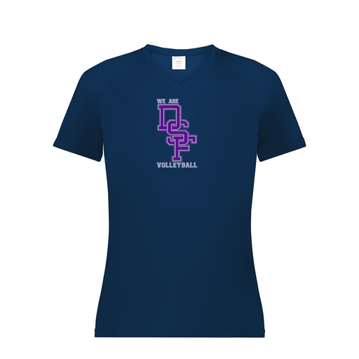 [2792.065.XS-LOGO3] Ladies Smooth Sport V-Neck T-Shirt (Female Adult XS, Navy, Logo 3)
