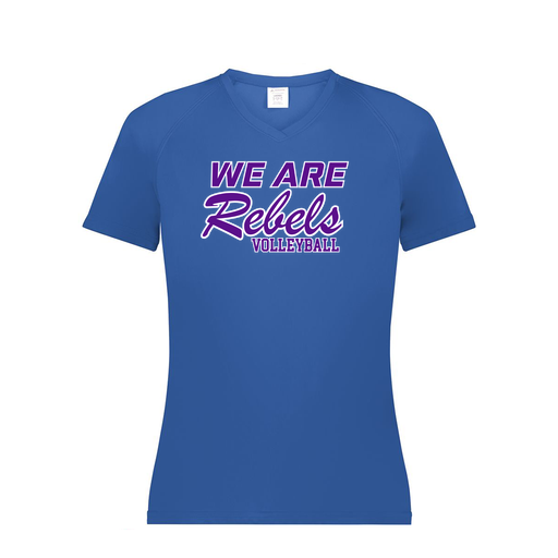 [2792.060.XS-LOGO1] Ladies Smooth Sport V-Neck T-Shirt (Female Adult XS, Royal, Logo 1)