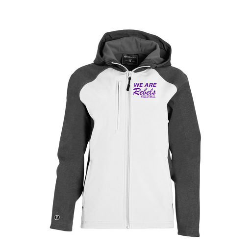 [229357.H04.XS-LOGO1] Soft Shell Full Zip Jacket - Womens (Female Adult XS, White, Logo 1)