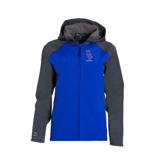 [229357.H02.XS-LOGO3] Soft Shell Full Zip Jacket - Womens (Female Adult XS, Royal, Logo 3)