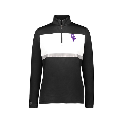 [222791.420.XS-LOGO3] Ladies Bold 1/4 Zip Pullover (Female Adult XS, Black, Logo 3)