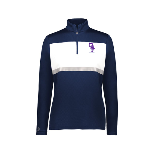 [222791.301.XS-LOGO3] Ladies Bold 1/4 Zip Pullover (Female Adult XS, Navy, Logo 3)