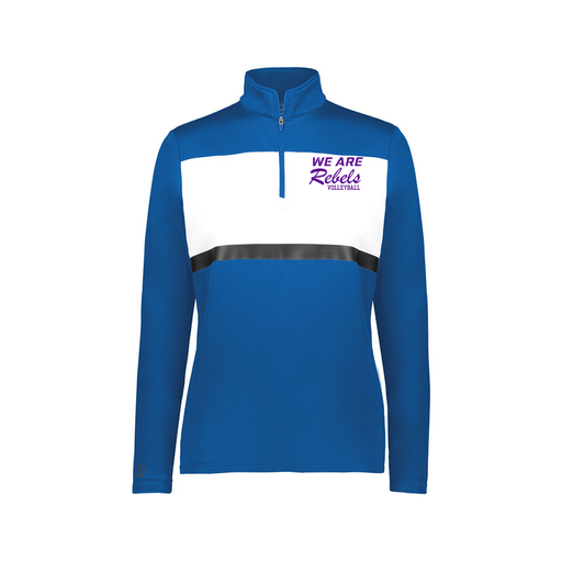 [222791.280.XS-LOGO1] Ladies Bold 1/4 Zip Pullover (Female Adult XS, Royal, Logo 1)