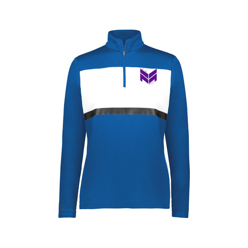 [222791.280.XS-LOGO2] Ladies Bold 1/4 Zip Pullover (Female Adult XS, Royal, Logo 2)