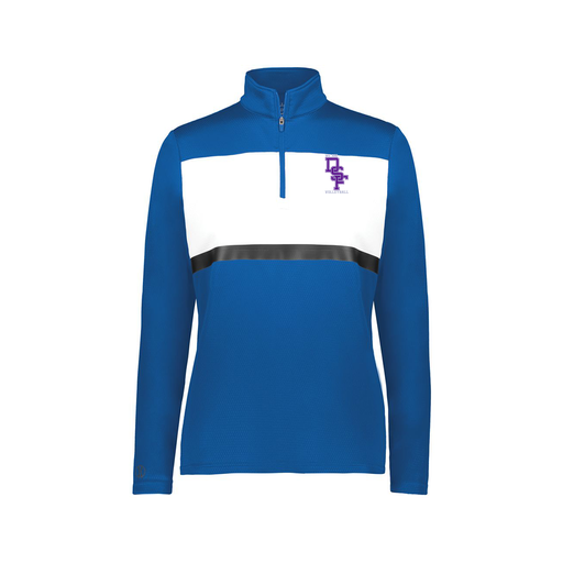[222791.280.XS-LOGO3] Ladies Bold 1/4 Zip Pullover (Female Adult XS, Royal, Logo 3)