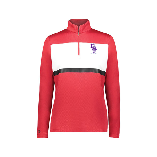 [222791.408.XS-LOGO3] Ladies Bold 1/4 Zip Pullover (Female Adult XS, Red, Logo 3)
