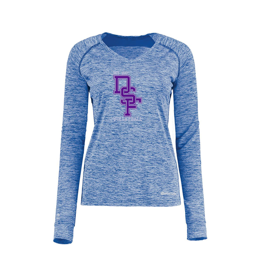 [222770.U55.XS-LOGO3] Ladies Electric Long Sleeve Shirt (Female Adult XS, Royal, Logo 3)