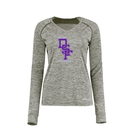 [222770.K94.XS-LOGO3] Ladies Electric Long Sleeve Shirt (Female Adult XS, Gray, Logo 3)