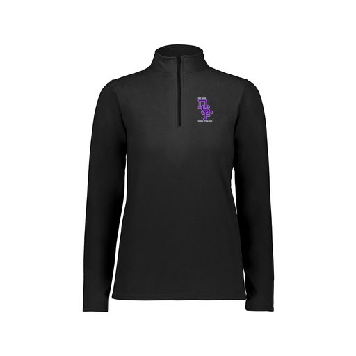 [6864.080.XS-LOGO3] Ladies MicroFleece 1/4 Zip Pullover (Female Adult XS, Black, Logo 3)