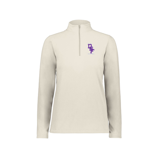 [6864.53T.XS-LOGO3] Ladies MicroFleece 1/4 Zip Pullover (Female Adult XS, White, Logo 3)