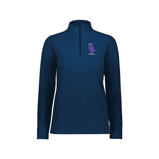 [6864.065.XS-LOGO3] Ladies MicroFleece 1/4 Zip Pullover (Female Adult XS, Navy, Logo 3)