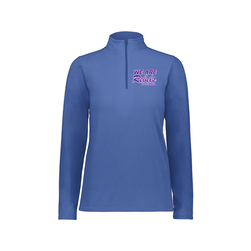 [6864.060.XS-LOGO1] Ladies MicroFleece 1/4 Zip Pullover (Female Adult XS, Royal, Logo 1)