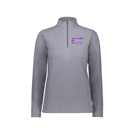 [6864.059.XS-LOGO1] Ladies MicroFleece 1/4 Zip Pullover (Female Adult XS, Gray, Logo 1)