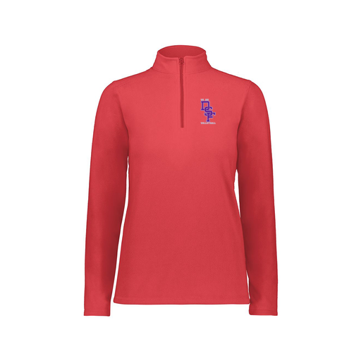 [6864.083.XS-LOGO3] Ladies MicroFleece 1/4 Zip Pullover (Female Adult XS, Red, Logo 3)