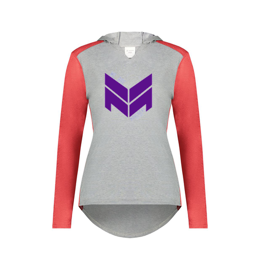 [6902.27V.XS-LOGO2] Ladies Vintage Hoodie (Female Adult XS, Red, Logo 2)