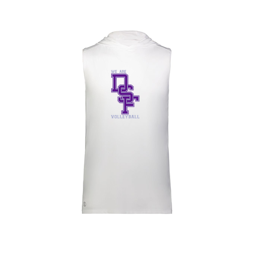 [222590.005.XS-LOGO3] Men's CoolDry Sleeveless Hoodie (Adult XS, White, Logo 3)