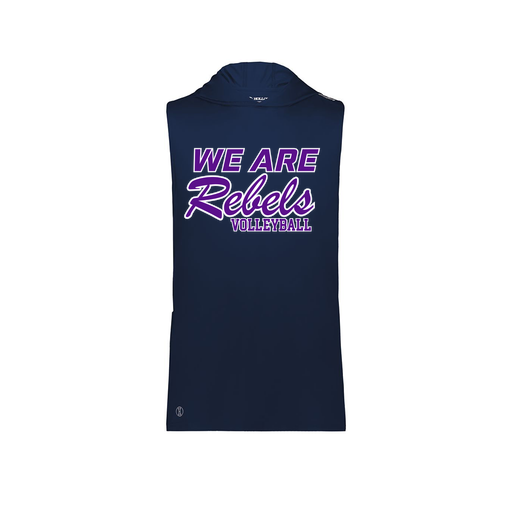 [222590.065.XS-LOGO1] Men's CoolDry Sleeveless Hoodie (Adult XS, Navy, Logo 1)