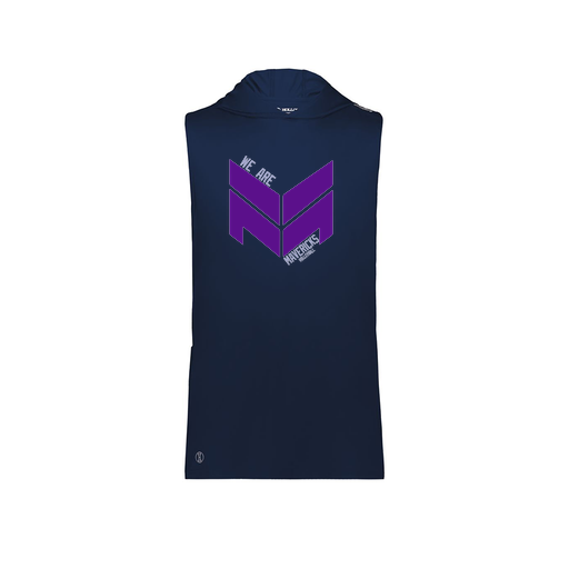 [222590.065.XS-LOGO2] Men's CoolDry Sleeveless Hoodie (Adult XS, Navy, Logo 2)