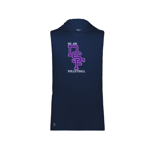 [222590.065.XS-LOGO3] Men's CoolDry Sleeveless Hoodie (Adult XS, Navy, Logo 3)