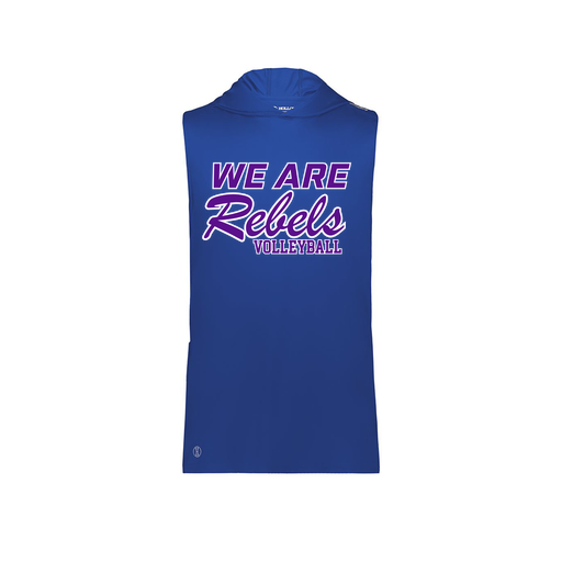 [222590.060.XS-LOGO1] Men's CoolDry Sleeveless Hoodie (Adult XS, Royal, Logo 1)