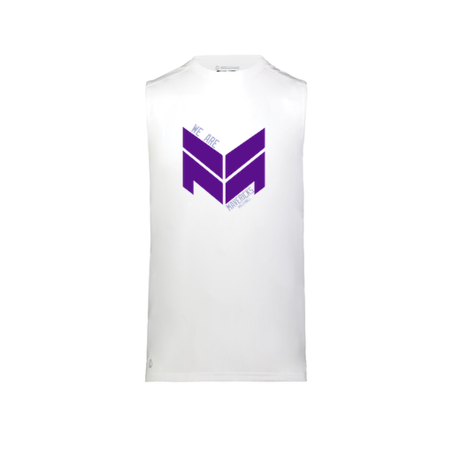 [222593.005.S-LOGO2] Men's CoolDry TankTop (Adult S, White, Logo 2)