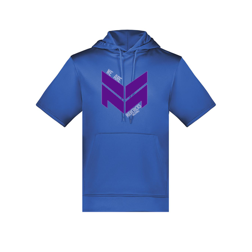 [6871.060.S-LOGO2] Men's Dri Fit Short Sleeve Hoodie (Adult S, Royal, Logo 2)