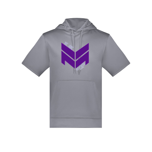 [6871.059.S-LOGO2] Men's Dri Fit Short Sleeve Hoodie (Adult S, Gray, Logo 2)