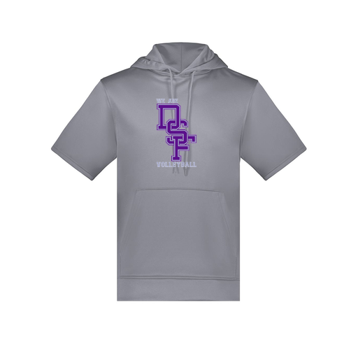 [6871.059.S-LOGO3] Men's Dri Fit Short Sleeve Hoodie (Adult S, Gray, Logo 3)