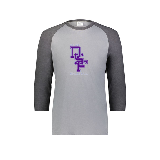 [6879.30V.S-LOGO3] Men's Vintage 3/4 Sleeve T-Shirt (Adult S, Gray, Logo 3)