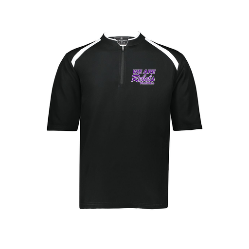 [229681-YS-BLK-LOGO1] Youth Dugout Short Sleeve Pullover (Youth S, Black, Logo 1)