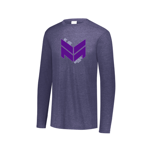 [FTLCUBNV-AXS-LOGO2] Decker Men's Tri-Blend T-Shirt - Long Sleeve (Adult XS, Navy, Logo 2)