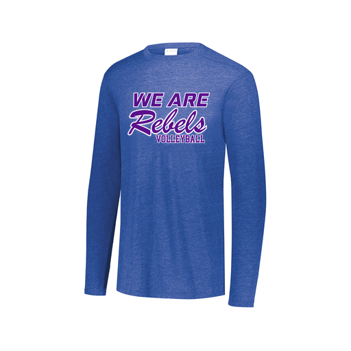 [FTLCUBRY-AXS-LOGO1] Decker Men's Tri-Blend T-Shirt - Long Sleeve (Adult XS, Royal, Logo 1)