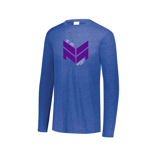[FTLCUBRY-AXS-LOGO2] Decker Men's Tri-Blend T-Shirt - Long Sleeve (Adult XS, Royal, Logo 2)